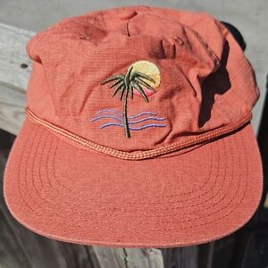 American Eagle Orange Cap with Palm Tree Embroidery